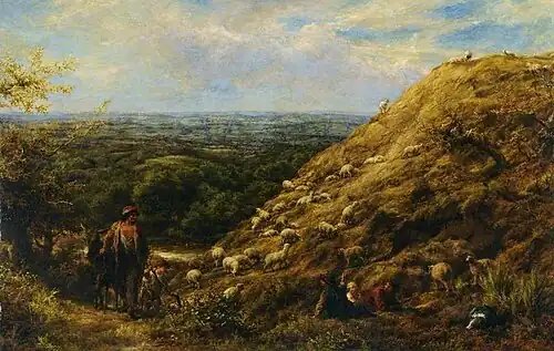 Where the Nibbling Flocks do Stray by William Linnell