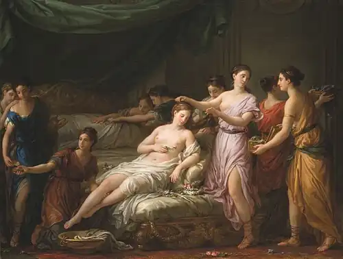 Women in Classical Dress Attending a Young Bride, 1777