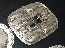 Navajo stamped silver belt buckle, collection of Woolaroc