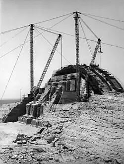 Constructing the artificial hill covering the rear of the Great Temple, 1968