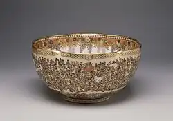 Satsuma ware bowl with a multitude of women, Meiji period, c. 1904, by Yabu Meizan