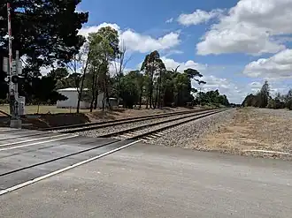 Level crossing on Main Southern railway line