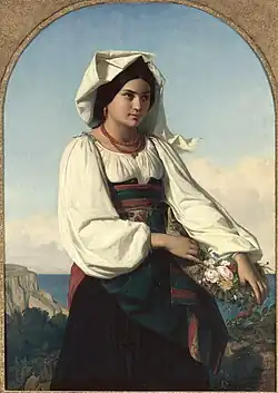 Young Girl Carrying Flowers by Félix-Joseph Barrias