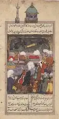 Hadim Yusuf Paşa visiting the tombs of Rum Seljuq rulers in Konya, circa 1602