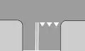 P-13 "line of conditional stopping, made of triangles" (Yield line)