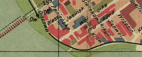 Map of Warsaw’s wartime destruction, 1949