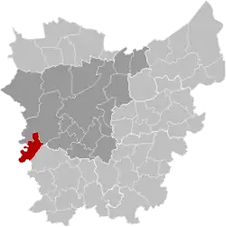 Location of Zulte in East Flanders