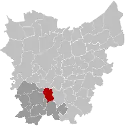 Location of Zwalm in East Flanders