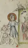 Jesus plays with lions and guides them up to the town gates. The town people are scared.