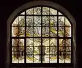 Stained glass window in the basilica