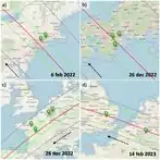 When Bienor occulted a star on 6 February 2022, 26 December 2022, and 14 February 2023, it cast a shadow over populated regions like the East Coast of the United States, Japan, and Western Europe. People located in the path of Bienor's shadow were able to observe the object occulting the star.
