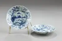 Pair of bowls with cavettos and no distinct rim. The decorated under-cavetto can be seen at right.