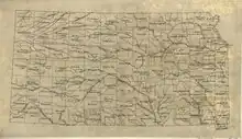 1893 map of Kansas.