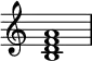 {
\omit Score.TimeSignature
\relative c' {
<b d f a>1
} }