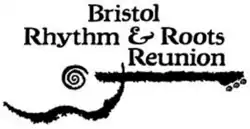 The name of the festival with the outline of a guitar