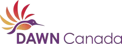 Flapping bird with text reading "Dawn Canada"
