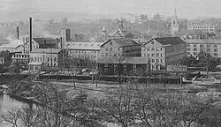 Goodyear Metallic Rubber Shoe Company in downtown Naugatuck (c. 1890)