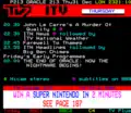 The last television listings on ORACLE on its closing day. Note the 00:00 listing titled "THE END OF ORACLE: NOW THE NIGHTMARE BEGINS!", seemingly a jab against Teletext, their successors.[14]