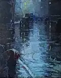 Rainy Day, about 1940, oil on canvas board