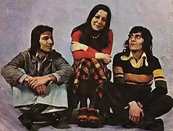 Lutajuća Srca best known-lineup in 1974, from left to right: Milan Marković, Spomenka Đokić, Miroljub Jovanović