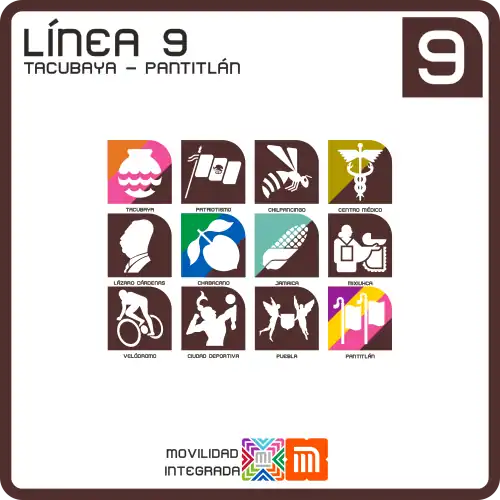 Scheme of the Mexico City Metro Line 9