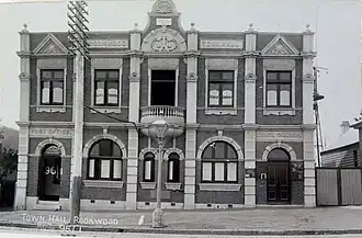 Lidcombe (formerly Rookwood) Town Hall, on Church Street, was the seat of the council from 1897 to 1948.