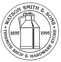 Logo reading "Watson Smith & Sons Tinsmith Shop & Hardware Store"